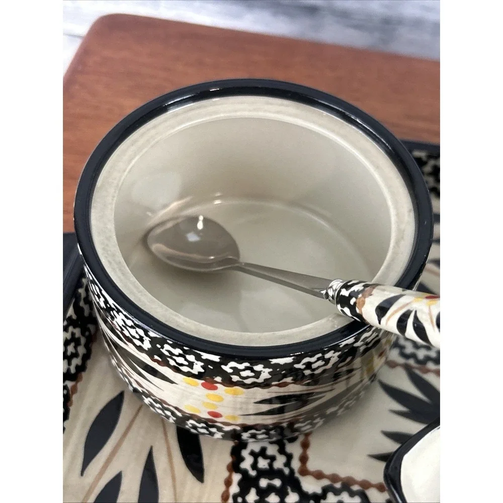 Temp-Tations By Tara Old World Black Tea, Sugar, Creamer, & Tray Set